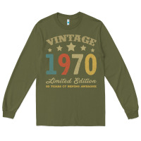 Army Green Vintage 1970 Limited Edition 50 Years Of Being Awesome Long Sleeve Tee - Bettercallsaul