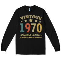Black Vintage 1970 Limited Edition 50 Years Of Being Awesome Long Sleeve Tee - Bettercallsaul