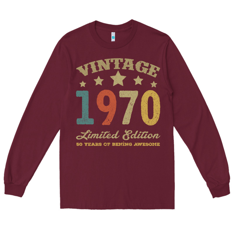 Vintage 1970 Limited Edition 50 Years Of Being Awesome Long Sleeve Tee by Bettercallsaul | Teevron