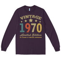 Plum Vintage 1970 Limited Edition 50 Years Of Being Awesome Long Sleeve Tee - Bettercallsaul