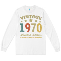 White Vintage 1970 Limited Edition 50 Years Of Being Awesome Long Sleeve Tee - Bettercallsaul