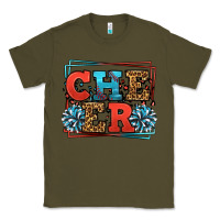 Army Green Cheer Baseball stitchs Classic Tee - LillyAllenDesigns