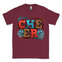 Burgundy Cheer Baseball stitchs Classic Tee - LillyAllenDesigns
