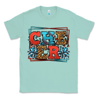 Seafoam Cheer Baseball stitchs Classic Tee - LillyAllenDesigns