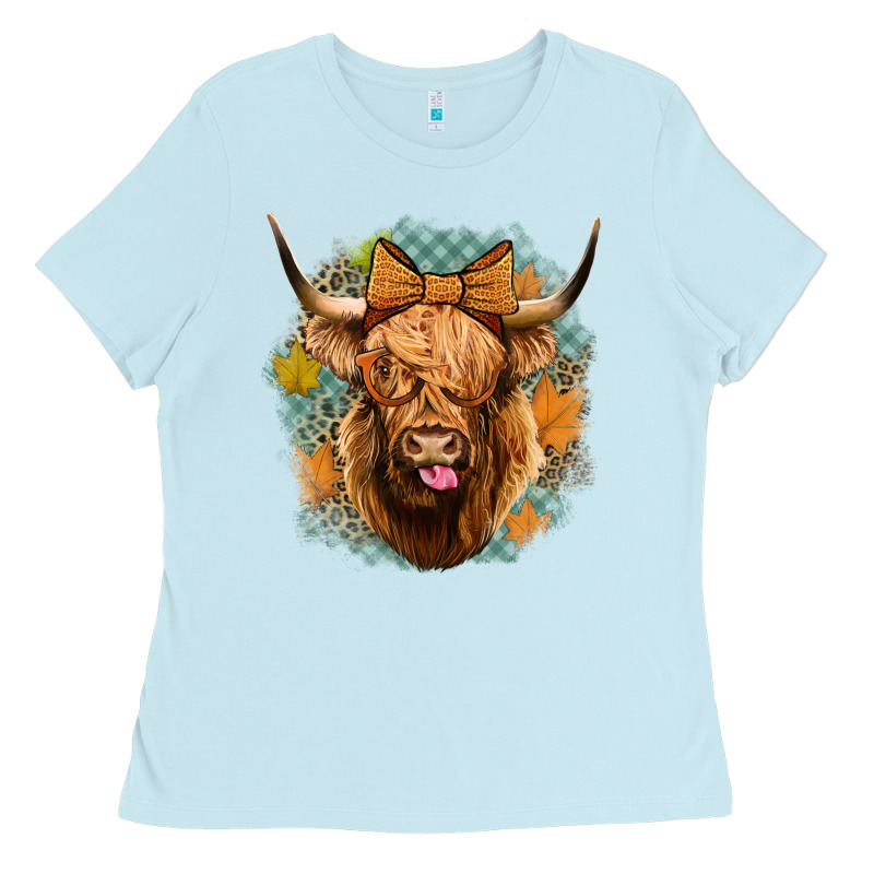 Fall Highland Cow Ladies Tee by Jasminsmagicworld | Teevron