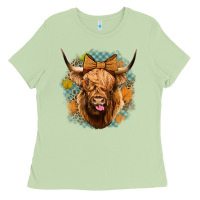 Matcha fall highland cow Ladies Tee - Jasminsmagicworld
