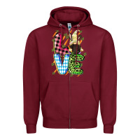 Burgundy Love Easter gnome Easter Day Zipper Hoodie - CowGirlArtShop