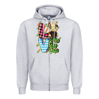 Heather Grey Love Easter gnome Easter Day Zipper Hoodie - CowGirlArtShop