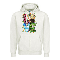 Oatmeal Heather Love Easter gnome Easter Day Zipper Hoodie - CowGirlArtShop