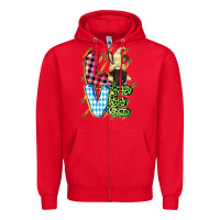 Red Love Easter gnome Easter Day Zipper Hoodie - CowGirlArtShop