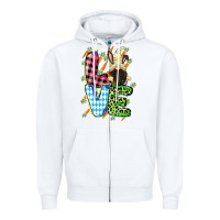White Love Easter gnome Easter Day Zipper Hoodie - CowGirlArtShop