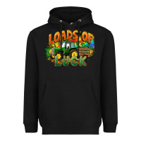 Black Loads of luck with tractor St. Patricks Day Heavyweight Hoodie - FaDigitalArtStudio