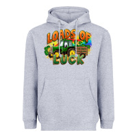 Heather Grey Loads of luck with tractor St. Patricks Day Heavyweight Hoodie - FaDigitalArtStudio