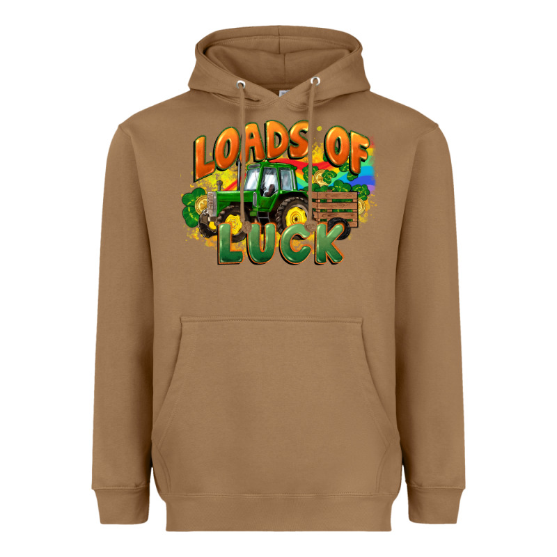 Loads Of Luck With Tractor St. Patricks Day Heavyweight Hoodie by FaDigitalArtStudio | Teevron