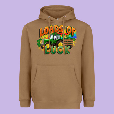 Loads Of Luck With Tractor St. Patricks Day Heavyweight Hoodie Designed By Fadigitalartstudio