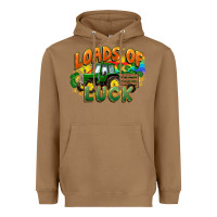 Toasted Coconut Loads of luck with tractor St. Patricks Day Heavyweight Hoodie - FaDigitalArtStudio