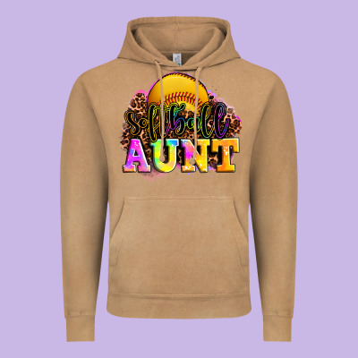 Softball Aunt Vintage Hoodie Designed By Lillyallendesigns