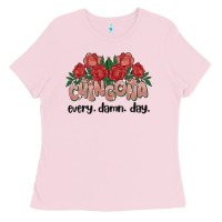 Bubblegum Pink chingona every damn day Ladies Tee - MaliasSmallBusiness