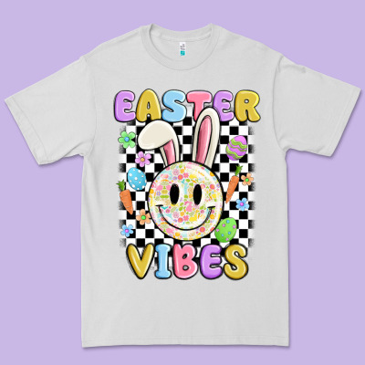 Easter Vibes Smiley Face Premium Tee Designed By Maliassmallbusiness