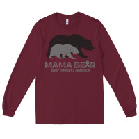 Burgundy Mama Bear Sleep Disorders Awareness Long Sleeve Tee - Bettercallsaul