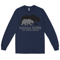 Navy Mama Bear Sleep Disorders Awareness Long Sleeve Tee - Bettercallsaul