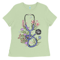 Matcha floral stethoscope Ladies Tee - MaliasSmallBusiness