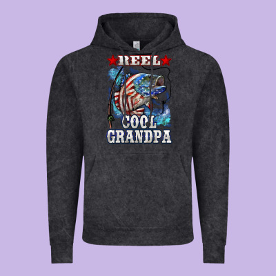 Reel Cool Grandpa American Flag Bass Vintage Hoodie Designed By Lillyallendesigns