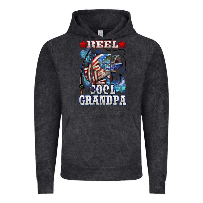 Reel Cool Grandpa American Flag Bass Vintage Hoodie by LillyAllenDesigns | Teevron