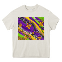 Cream mardi gras fleur delis leopard and cowhide Heavy Core Tee - AdoDesignShop