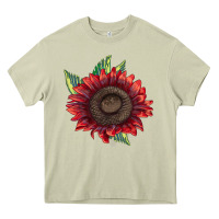 Mossy procut red sunflower Heavy Core Tee - LillyAllenDesigns