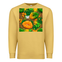 Antique Gold Irish lips seamless pattern digital paper Premium Sweatshirt - BundleAndBundleShop
