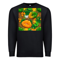 Black Irish lips seamless pattern digital paper Premium Sweatshirt - BundleAndBundleShop