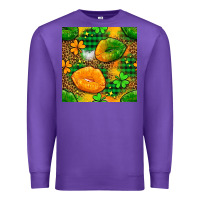 Purple Irish lips seamless pattern digital paper Premium Sweatshirt - BundleAndBundleShop