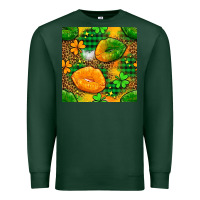 Sports Green Irish lips seamless pattern digital paper Premium Sweatshirt - BundleAndBundleShop