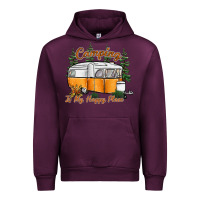 Mauve Wine camping is my happy place Urban Hoodie - SublimationCraftShop