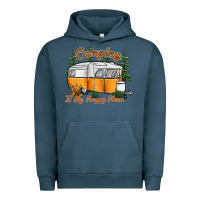 Pigment Midnight Navy camping is my happy place Urban Hoodie - SublimationCraftShop