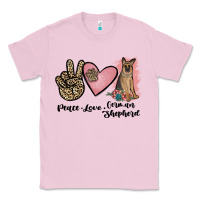 Bubblegum Pink peace love german shepherd Classic Tee - JahusDesignShop