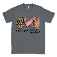 Charcoal Heather peace love german shepherd Classic Tee - JahusDesignShop