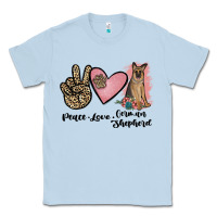 Dusty Blue peace love german shepherd Classic Tee - JahusDesignShop