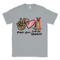 Heather Grey peace love german shepherd Classic Tee - JahusDesignShop