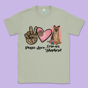 Peace Love German Shepherd Classic Tee Designed By Jahusdesignshop