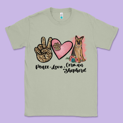 Peace Love German Shepherd Classic Tee Designed By Jahusdesignshop