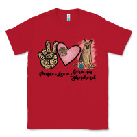 Red peace love german shepherd Classic Tee - JahusDesignShop