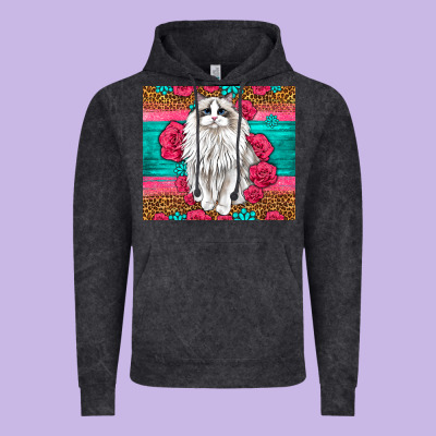 Western Ragdoll Cat Vintage Hoodie Designed By Lillyallendesigns