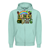 Seafoam Lucky dog St. Patrick's Day Zipper Hoodie - CowGirlArtShop