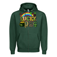 Sports Green Lucky dog St. Patrick's Day Zipper Hoodie - CowGirlArtShop