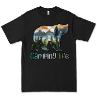 Black camping bear Premium Tee - MaliasSmallBusiness