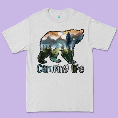 Camping Bear Premium Tee Designed By Maliassmallbusiness