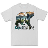 Dove Grey camping bear Premium Tee - MaliasSmallBusiness