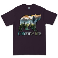 Plum camping bear Premium Tee - MaliasSmallBusiness